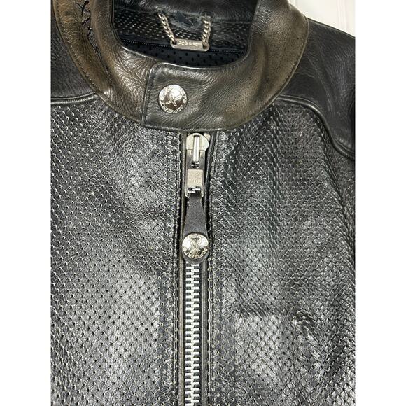 XPERT SPORT MOTORCYCLE BIKER genuine leather men’s JACKET size XL coloured back - Picture 11 of 16